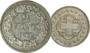 1860, 2 Fr. Silber-Kursmünze, Probeprägung