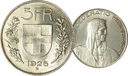 1926, 5 Fr. Silber-Kursmünze Hirtenkopf