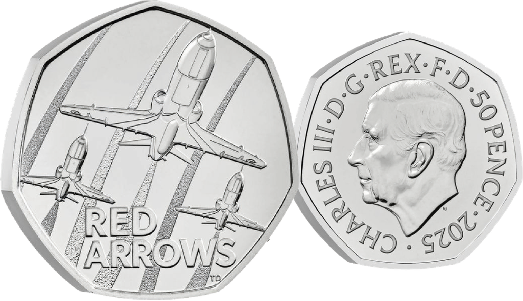 2025, 50 Pence &quot;Red Arrows&quot;, United Kingdom