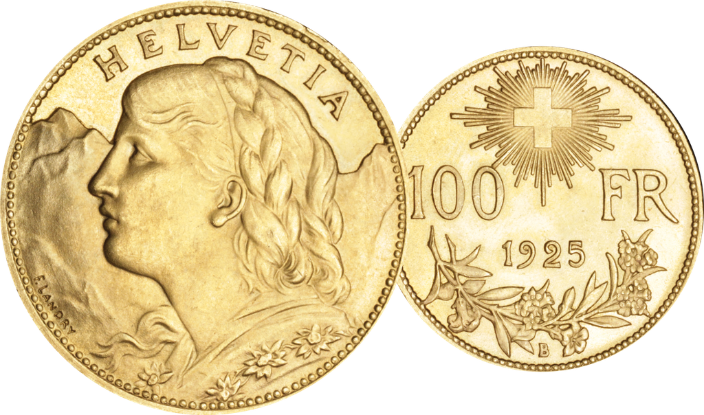 1925, 100 Fr. Gold-Vreneli