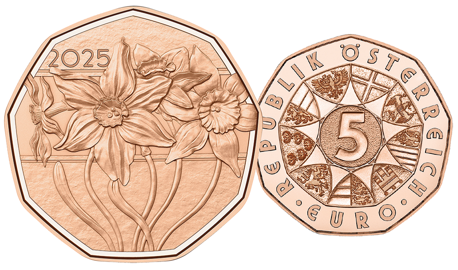 2025, 5 Euro Narzissen, Österreich