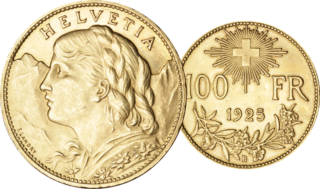 1925, 100 Fr. Gold-Vreneli