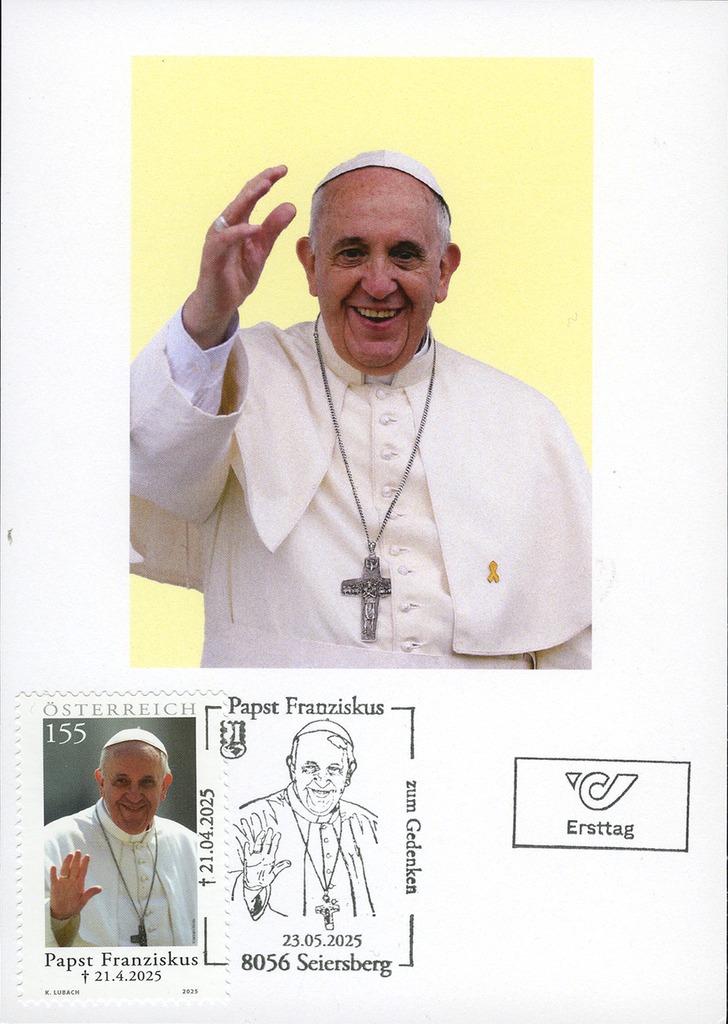 2025, Maximumkarte zum Gedenken an Papst Franziskus