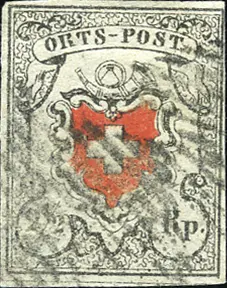 2 1-2 Rp. schwarz-rot, Type 21