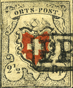 2 1-2 Rp. schwarz-rot, Type 4