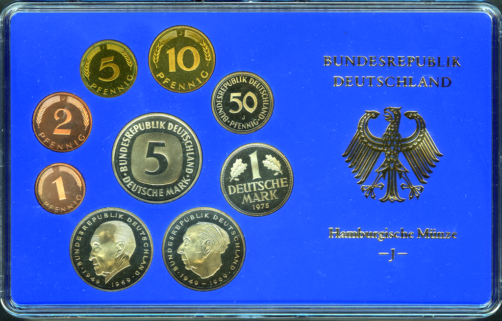 1975, Kursmünzensatz Deutschland