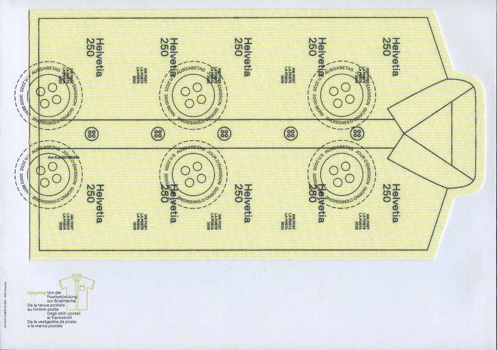 2025, Upcycling - Von der Postbekleidung zur Briefmarke 