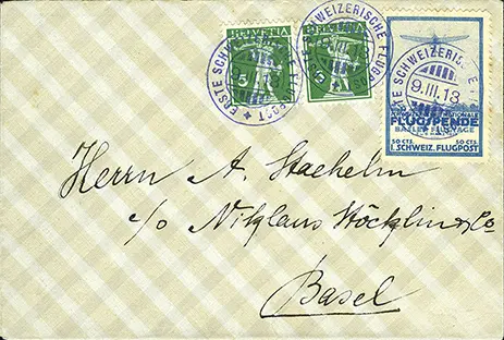 1913 Basel, auf portogerechtem Inlandbrief