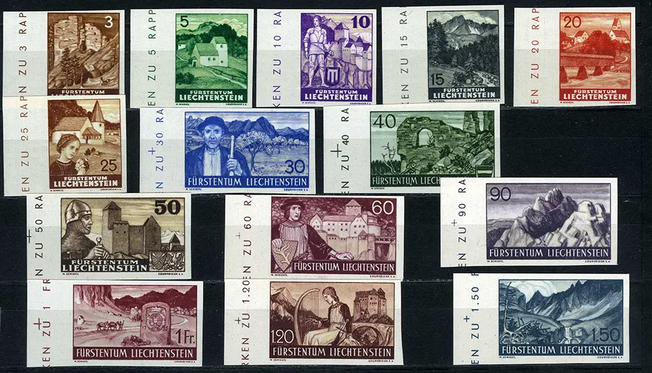 1937-1938, Landschaftsbilder, Schlösser und Burgen UNGEZÄHNT