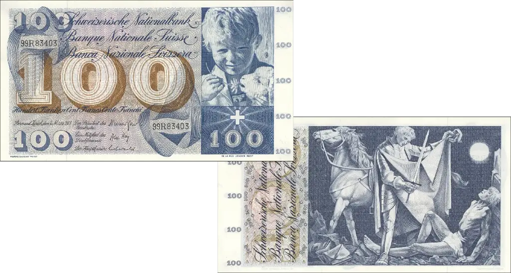 100 Franken Banknote Schweiz, 5. Emission (1956-1973)