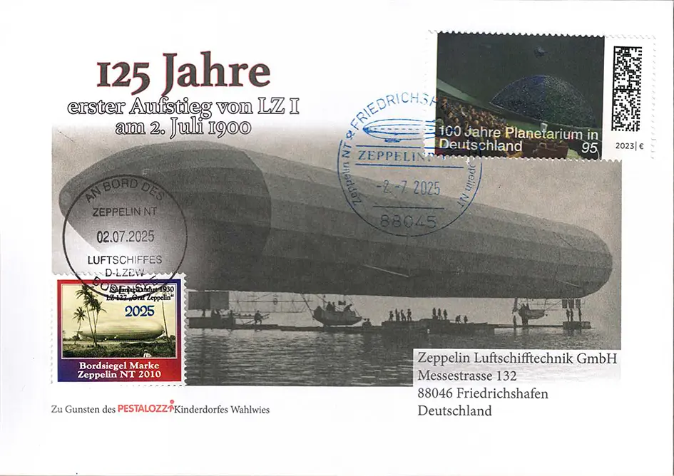 Sonderbrief "125 Jahre erster Aufstieg LZ1"