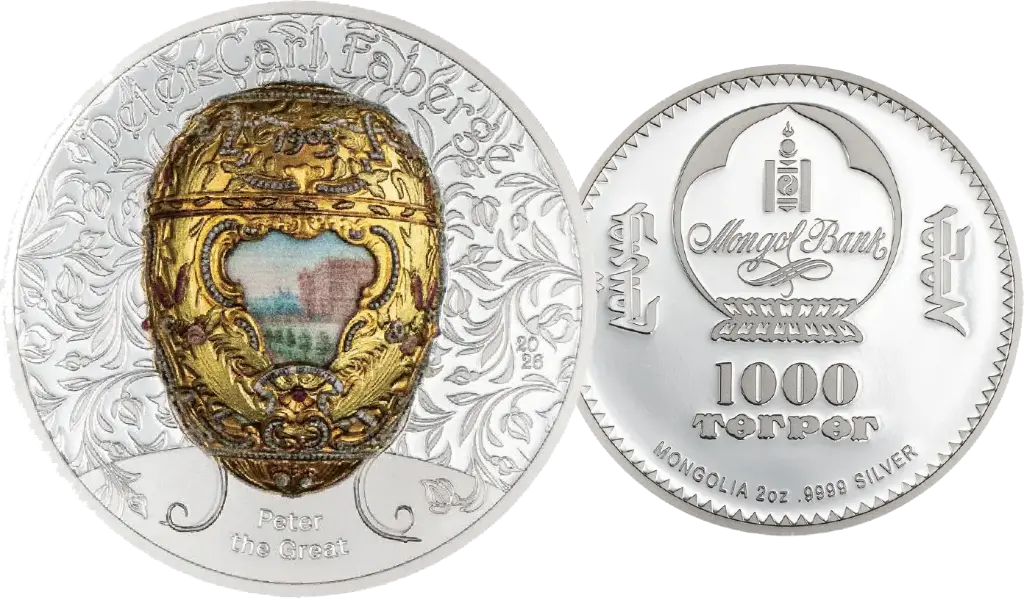 2025, 1'000 Togrog, Fabergé - Peter der Grosse, Mongolei