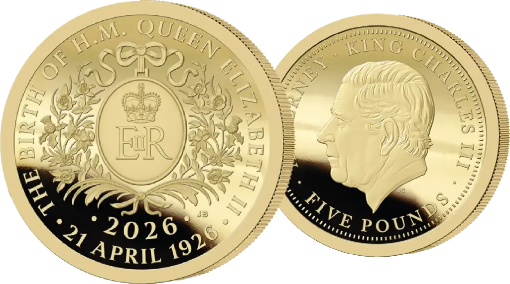 2026, Erste Goldmünze "100. Geburtstag Queen Elizabeth II.", Alderney