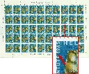 10+10 Rp. Murmeltier, "Retouche in der 1 von 1965" Originalbogen 