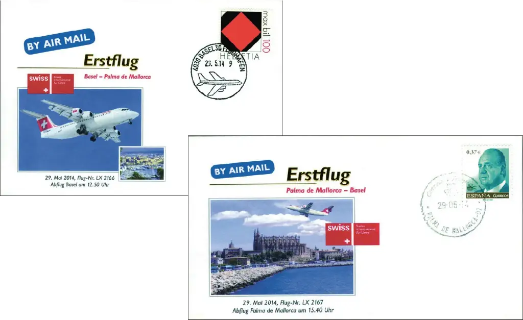 2014, Set zum Erstflug Swiss Airlines Basel-Mallorca