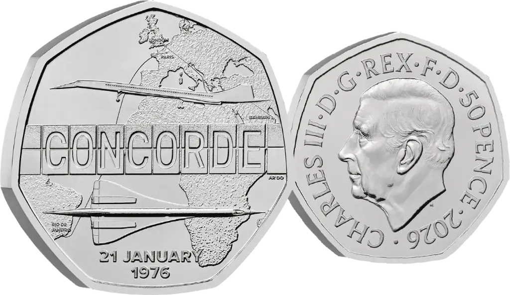 2026, 50 Pence, Concorde, Grossbritannien