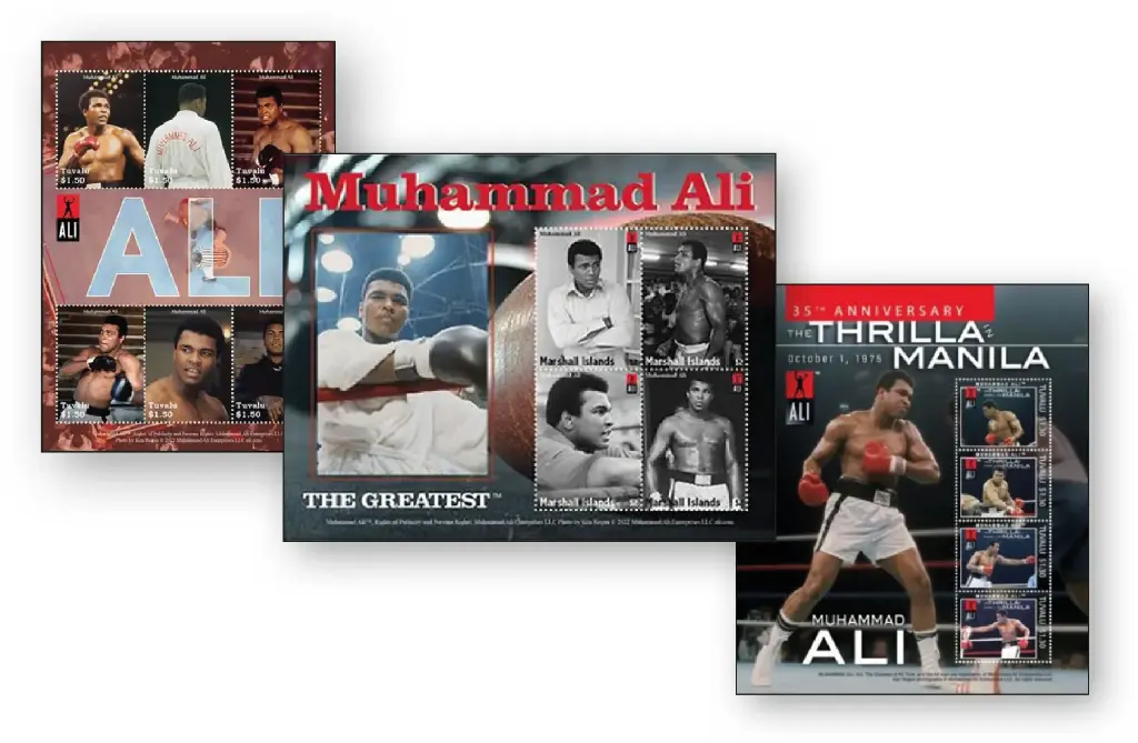 2026, Die 3 Sonderblocks "MUHAMMAD ALI" komplett, USA