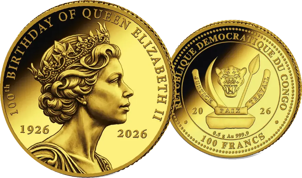 2026, 100 Francs, Queen Elisabeth II, Kongo