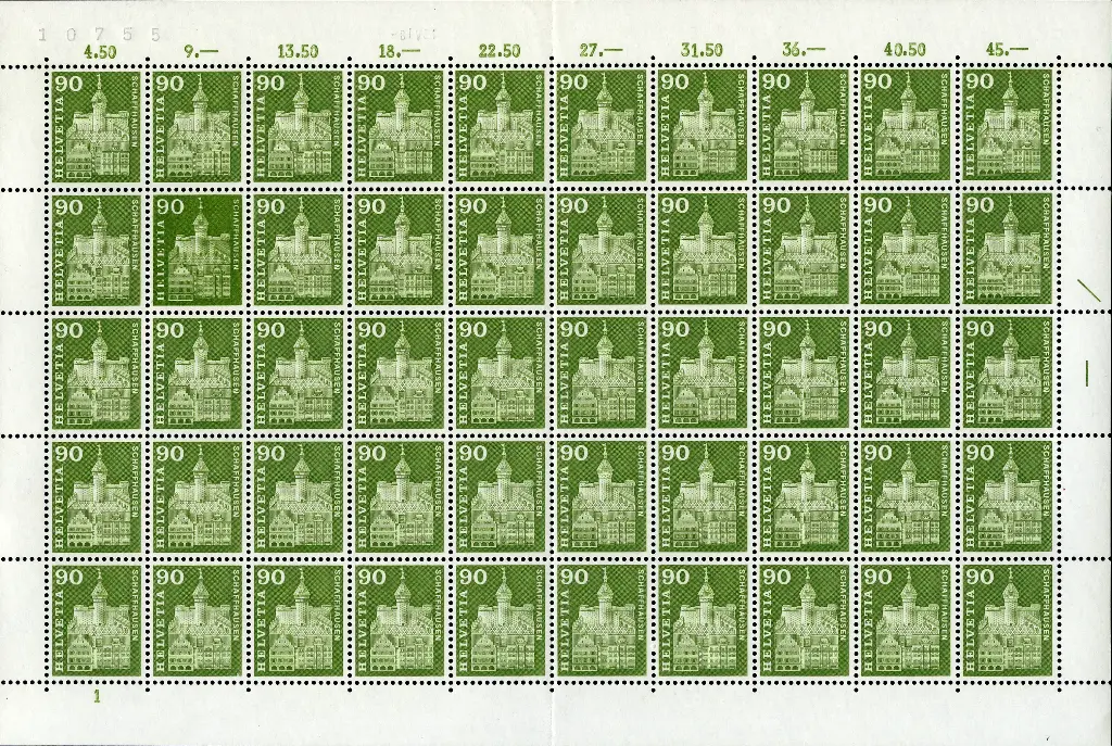 90 Rp. Munot, "Doppelprägung " 