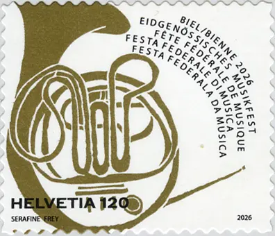 120 Rp. Eidgenössisches Musikfest Biel "weisses Papier und dickere Schrift"