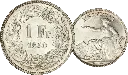 1850, 1 Fr. Silber-Kursmünze Sitzende Helvetia