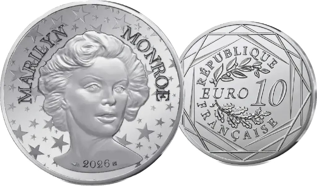 2026, 10 Euro, 100. Geburtstag Marilyn Monroe, Frankreich