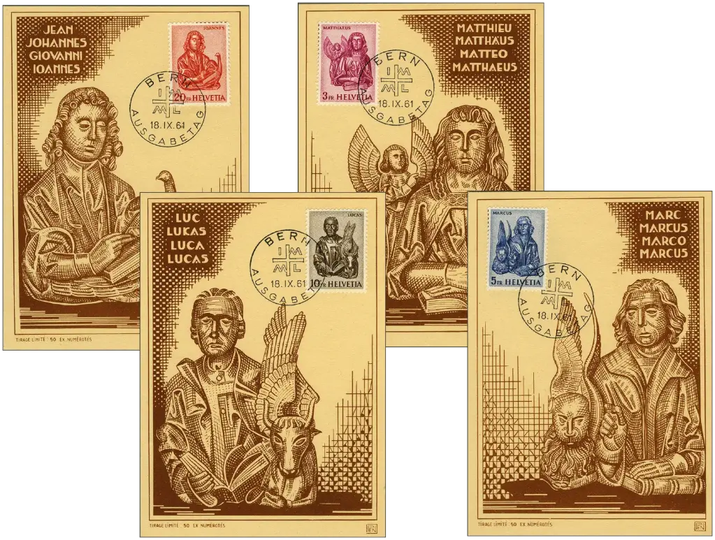1961, Evangelisten, Maximumkarten-Serie
