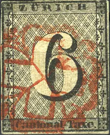 1843, Zürich 6, Type V 
