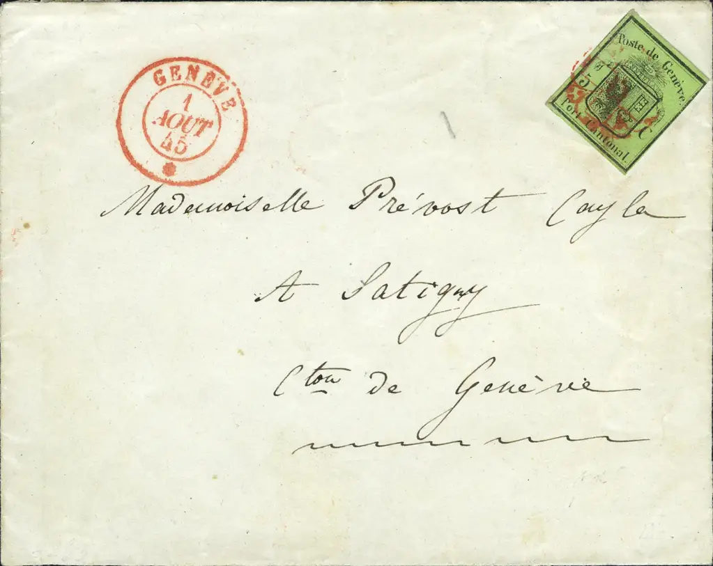 1845, Kleiner Adler auf Briefvorderseite
