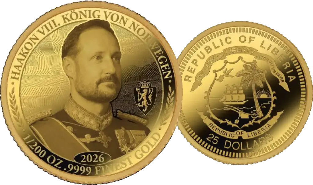 2026, 25 Dollars, Thronwechsel "König Haakon", Liberia