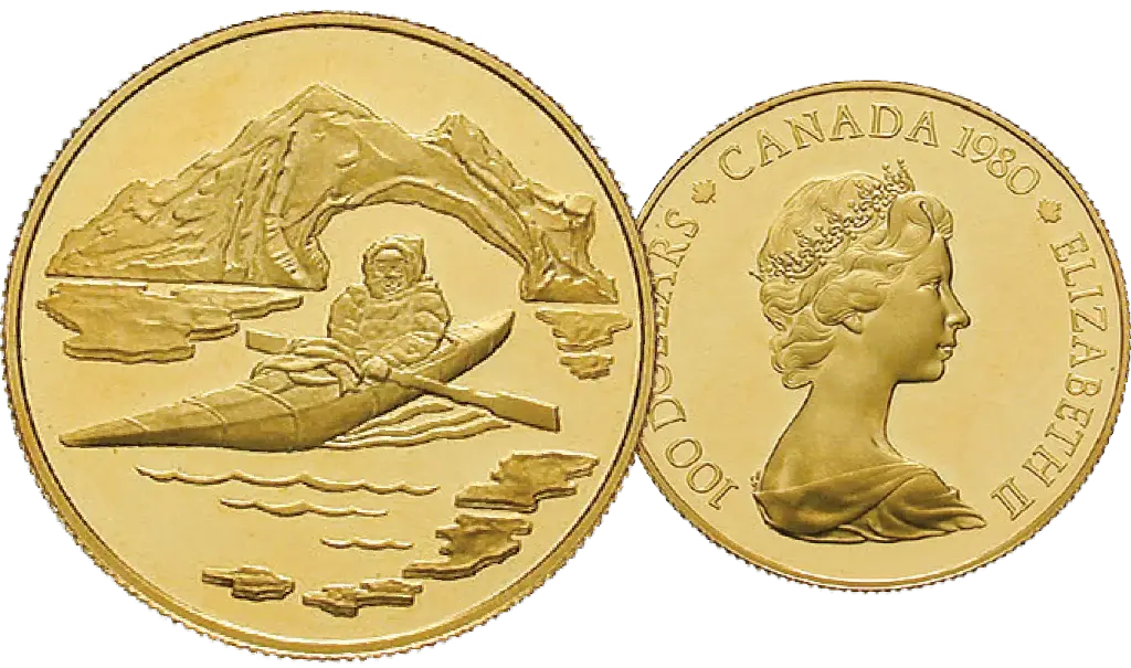 1980, Eskimo, Elizabeth II, 100 Dollar, Kanada