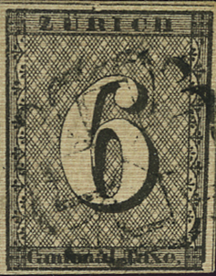 Type 3, 68.Marke, schwarze Zürcher - Rosette