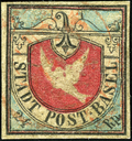 1845, Basler Taube, schwarz-blau-karmin