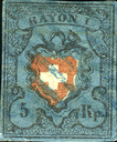 Type 17, breitlinige, blaue Aargauer Raute ( AW. Nr. 29/30)