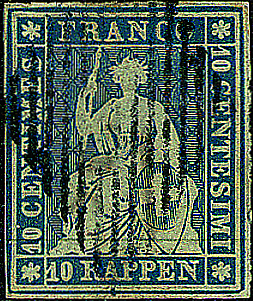 10 Rp. preussischblau, Münchner Druck, 3. Druckperiode
