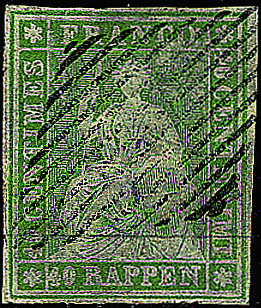 40 Rp. grünlicholiv, Münchner Druck, 3. Druckperiode