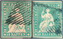 10 Rp. grauultramarin, Berner Druck, 1. Druckperiode