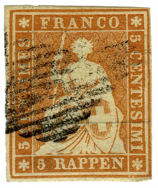 5 Rp. braunorange, Münchner Druck, 1. Druckperiode
