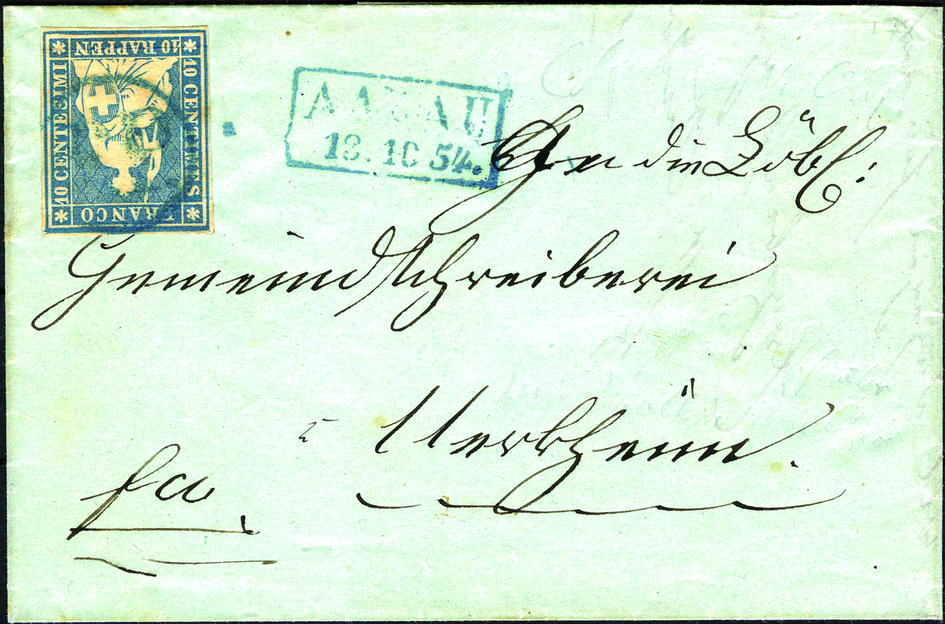 10 Rp. preussischblau (hell), Münchner Druck, 1. Druckperiode