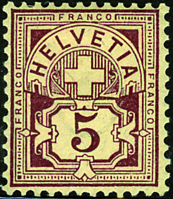 5 Rp. bräunlichlila