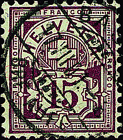 15 Rp. bräunlichrotlila statt lila