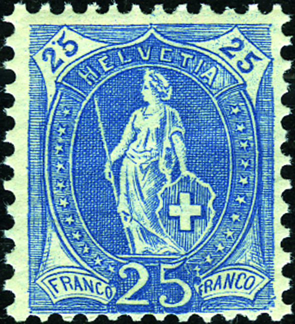 25 Rp. blau, Type 1