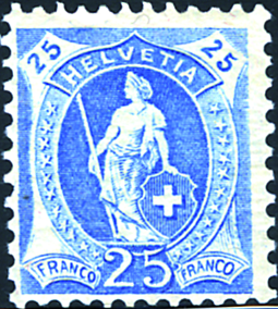 25 Rp. blau (Type 2)
