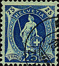 25 Rp. blau (Type 2)