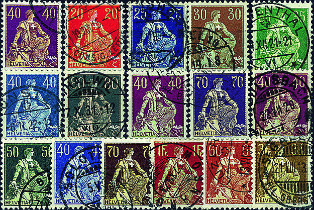 1908-1940, Helvetia mit Schwert