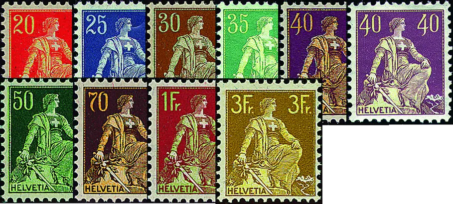 1908, Helvetia mit Schwert