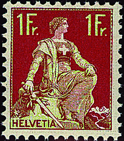 1 Fr. karmin-grün