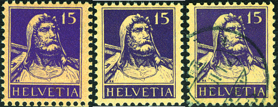 15 Rp. stumpfviolett und schwarzviolett