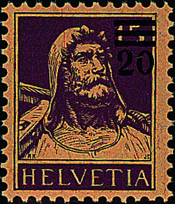 20-15 Rp. violett, sämisch (Aufdruck tiefschwarz)