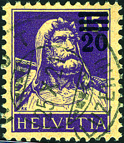 20-15 Rp. violett, sämisch (Aufdruck tiefschwarz)